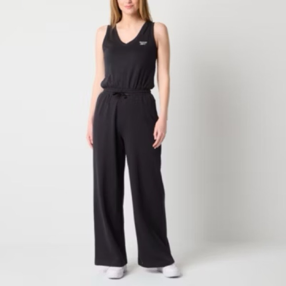 NWT Reebok Womens V-Neck Wide Leg Jumpsuit $70